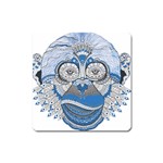 Pattern Monkey New Year S Eve Square Magnet Front