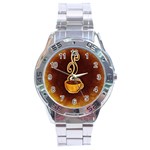 Coffee Drink Abstract Stainless Steel Analogue Watch Front