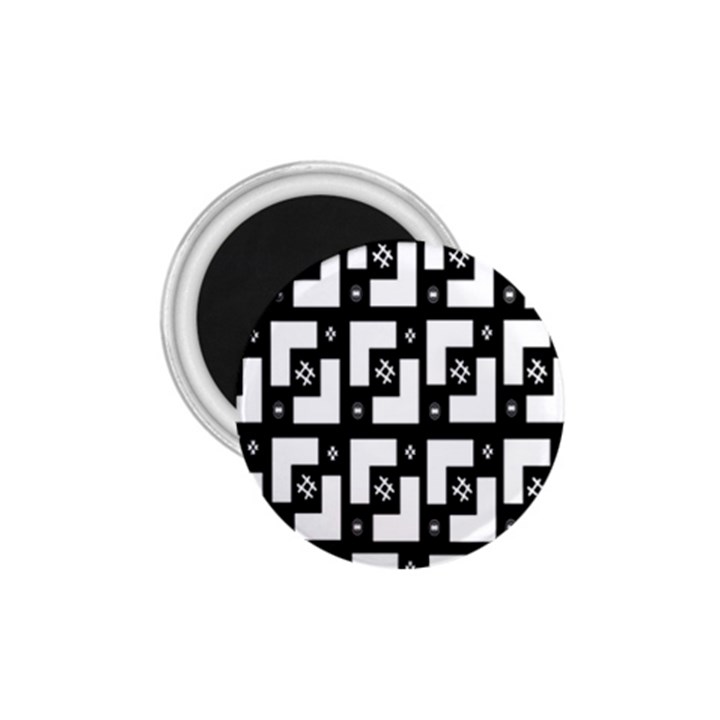 Abstract Pattern Background  Wallpaper In Black And White Shapes, Lines And Swirls 1.75  Magnets