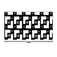 Abstract Pattern Background  Wallpaper In Black And White Shapes, Lines And Swirls Business Card Holders by Simbadda