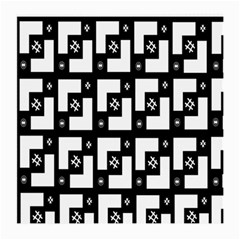 Abstract Pattern Background  Wallpaper In Black And White Shapes, Lines And Swirls Medium Glasses Cloth (2-side)