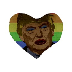 Donald Trump Standard 16  Premium Heart Shape Cushions by Valentinaart