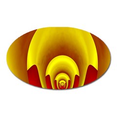 Red Gold Fractal Hypocycloid Oval Magnet