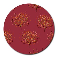 Beautiful Tree Background Pattern Round Mousepads by Simbadda