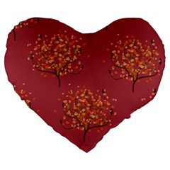 Beautiful Tree Background Pattern Large 19  Premium Heart Shape Cushions by Simbadda