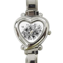 High Detailed Resembling A Flower Fractalblack Flower Heart Italian Charm Watch by Simbadda