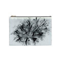 High Detailed Resembling A Flower Fractalblack Flower Cosmetic Bag (medium)  by Simbadda