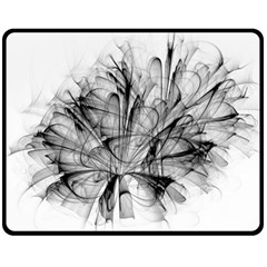 High Detailed Resembling A Flower Fractalblack Flower Fleece Blanket (medium) 