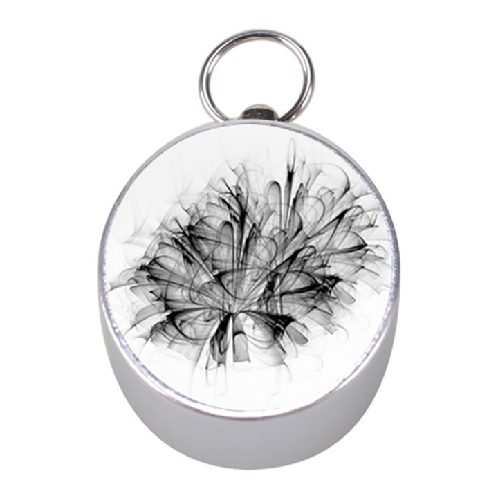 High Detailed Resembling A Flower Fractalblack Flower Mini Silver Compasses