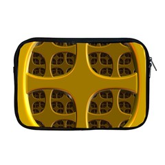 Golden Fractal Window Apple Macbook Pro 17  Zipper Case by Simbadda