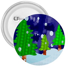 Christmas Trees And Snowy Landscape 3  Buttons