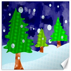 Christmas Trees And Snowy Landscape Canvas 16  x 16  