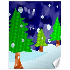 Christmas Trees And Snowy Landscape Canvas 18  x 24  