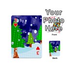 Christmas Trees And Snowy Landscape Playing Cards 54 (Mini)  Front - Heart3