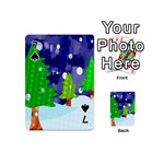 Christmas Trees And Snowy Landscape Playing Cards 54 (Mini)  Front - Spade7