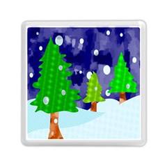 Christmas Trees And Snowy Landscape Memory Card Reader (Square) 