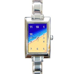 Beach Sea Water Waves Sand Rectangle Italian Charm Watch by Alisyart