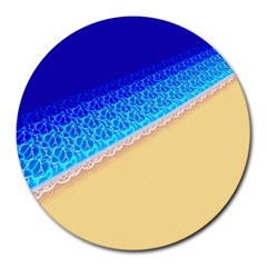 Beach Sea Water Waves Sand Round Mousepads by Alisyart