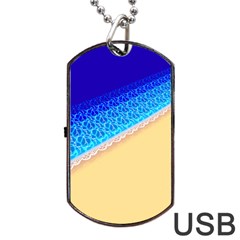 Beach Sea Water Waves Sand Dog Tag Usb Flash (two Sides)