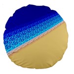 Beach Sea Water Waves Sand Large 18  Premium Round Cushions Back