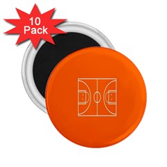 Basketball Court Orange Sport Orange Line 2 25  Magnets (10 Pack)  by Alisyart