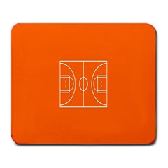 Basketball Court Orange Sport Orange Line Large Mousepads by Alisyart
