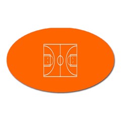 Basketball Court Orange Sport Orange Line Oval Magnet by Alisyart