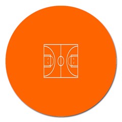 Basketball Court Orange Sport Orange Line Magnet 5  (round) by Alisyart