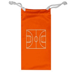 Basketball Court Orange Sport Orange Line Jewelry Bag by Alisyart