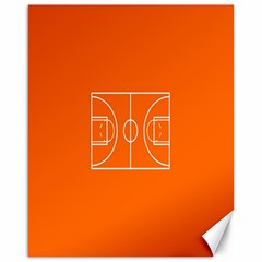 Basketball Court Orange Sport Orange Line Canvas 16  X 20   by Alisyart