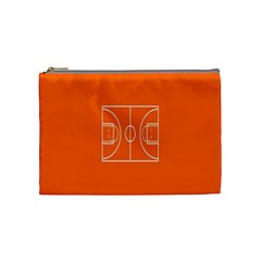 Basketball Court Orange Sport Orange Line Cosmetic Bag (medium) 