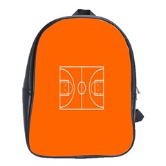 Basketball Court Orange Sport Orange Line School Bags(large) 