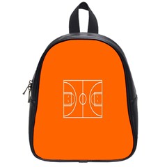 Basketball Court Orange Sport Orange Line School Bags (small) 