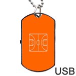 Basketball Court Orange Sport Orange Line Dog Tag USB Flash (Two Sides) Front