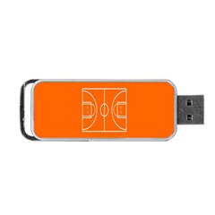 Basketball Court Orange Sport Orange Line Portable Usb Flash (one Side)