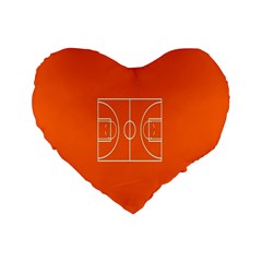 Basketball Court Orange Sport Orange Line Standard 16  Premium Heart Shape Cushions by Alisyart