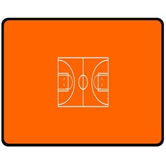 Basketball Court Orange Sport Orange Line Double Sided Fleece Blanket (medium)  by Alisyart