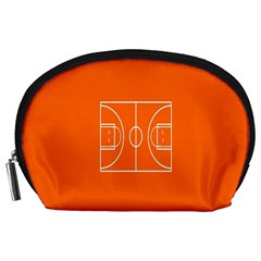 Basketball Court Orange Sport Orange Line Accessory Pouches (large)  by Alisyart