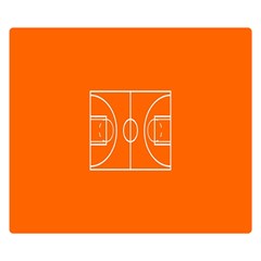 Basketball Court Orange Sport Orange Line Double Sided Flano Blanket (small)  by Alisyart