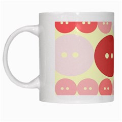 Buttons Pink Red Circle Scrapboo White Mugs