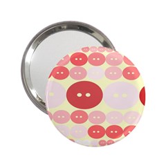 Buttons Pink Red Circle Scrapboo 2 25  Handbag Mirrors by Alisyart