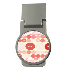 Buttons Pink Red Circle Scrapboo Money Clips (round)  by Alisyart