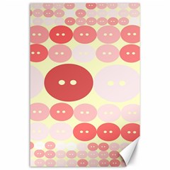 Buttons Pink Red Circle Scrapboo Canvas 24  X 36 