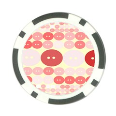 Buttons Pink Red Circle Scrapboo Poker Chip Card Guard (10 Pack)
