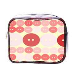 Buttons Pink Red Circle Scrapboo Mini Toiletries Bags