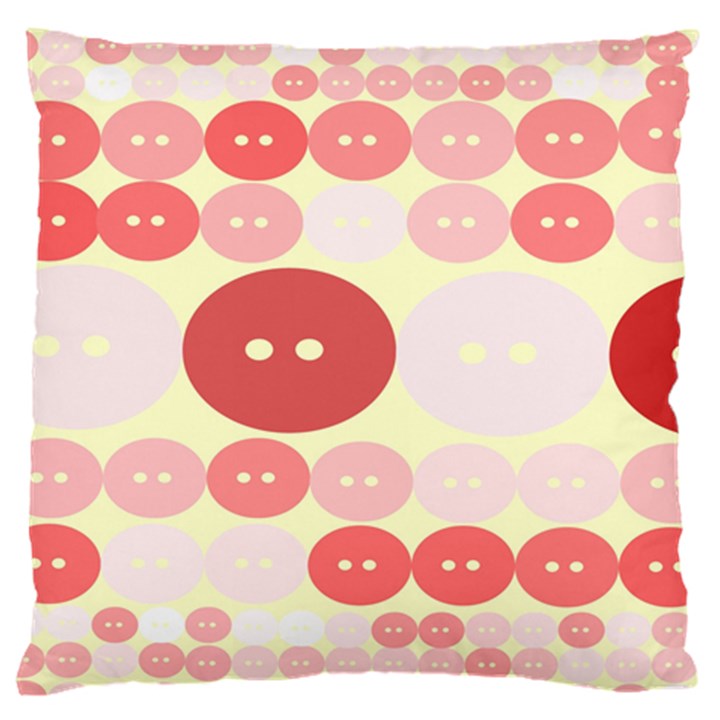 Buttons Pink Red Circle Scrapboo Large Cushion Case (Two Sides)