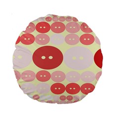 Buttons Pink Red Circle Scrapboo Standard 15  Premium Round Cushions by Alisyart