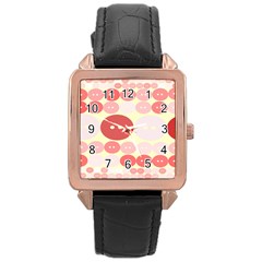 Buttons Pink Red Circle Scrapboo Rose Gold Leather Watch  by Alisyart