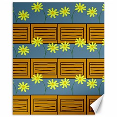 Yellow Flower Floral Sunflower Canvas 11  X 14  