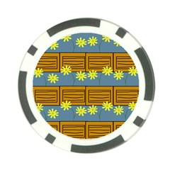 Yellow Flower Floral Sunflower Poker Chip Card Guard